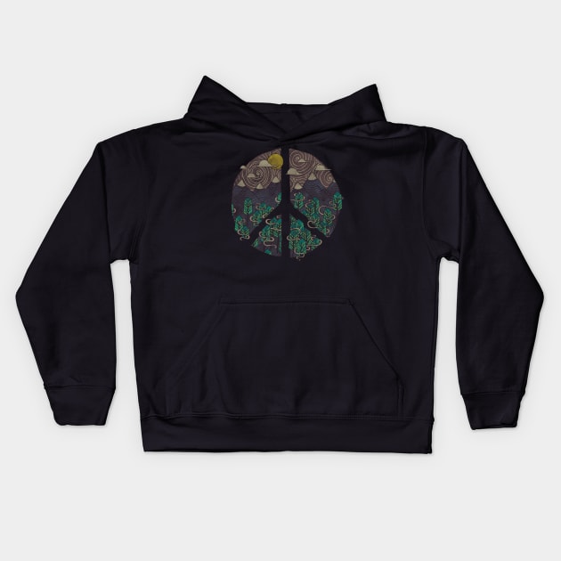 Peaceful Landscape Kids Hoodie by againstbound